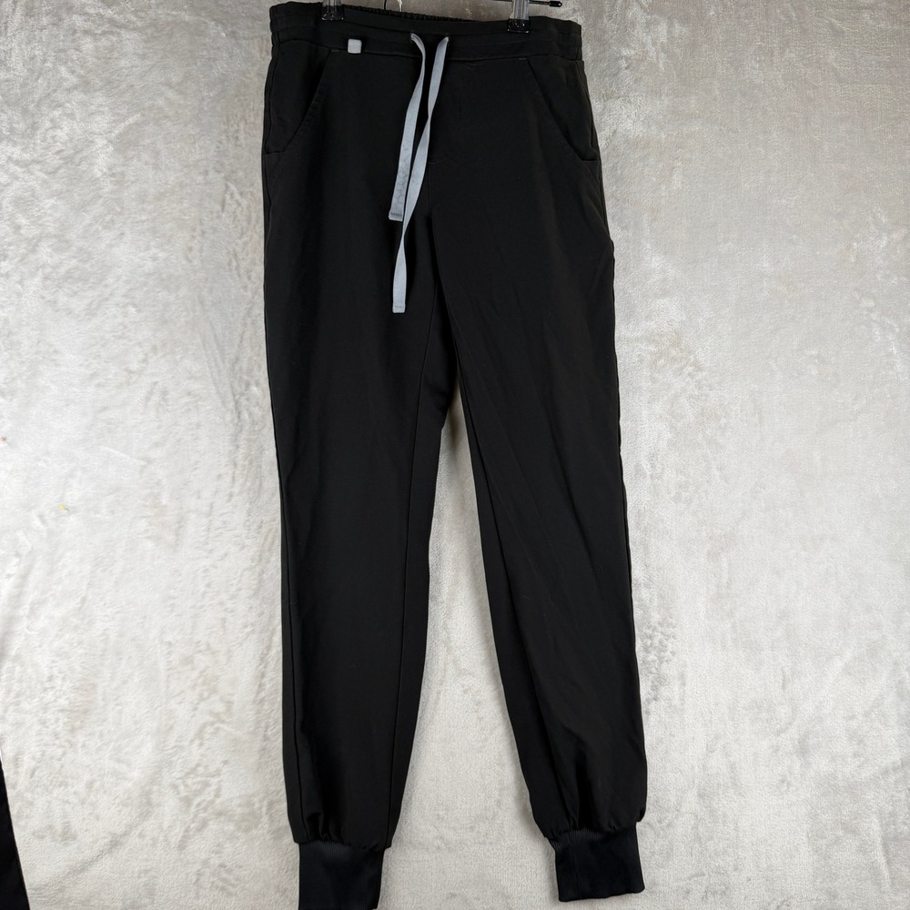 FIGS Technical Collection Black Scrub Jogger Pants Womens XXS Drawstring Ribbed